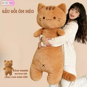 Gấu Bông Mèo Cam Cỡ Lớn Siêu To Khổng Lồ, Gối Ôm Hình Mèo Mềm Mại Có Gác Chân Cao Cấp Làm Quà Tặng Bạn Gái,Cho Bé