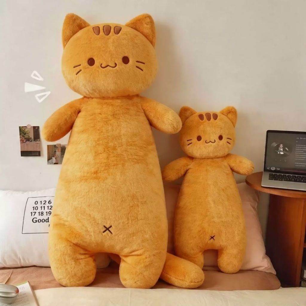 Gấu Bông Mèo Cam Cỡ Lớn Siêu To Khổng Lồ, Gối Ôm Hình Mèo Mềm Mại Có Gác Chân Cao Cấp Làm Quà Tặng Bạn Gái,Cho Bé