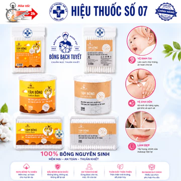 Tăm bông Cotton Buds Bông Bạch Tuyết tiệt trùng đầu bông bám chắc, mềm mịn, vệ sinh tai - mắt - rốn