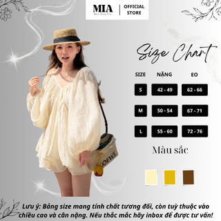 Set đi biển babydoll tay phồng dáng rộng phối quần short nữ tính phong cách Hàn Quốc MIA S188