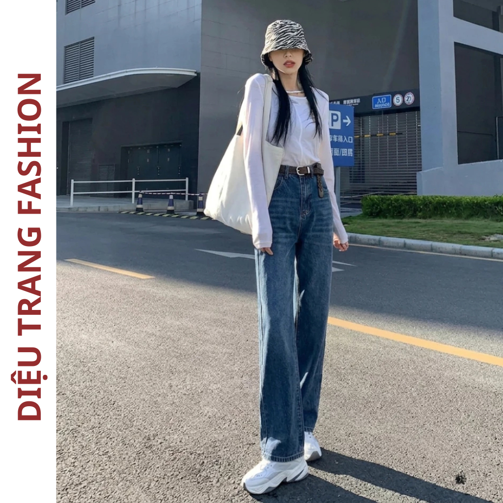 Quần Suông Ống Rộng Jean Nữ Lưng Cao Tôn Dáng Dài Chân Bigsize DIEUTRANG_FASHION MS105
