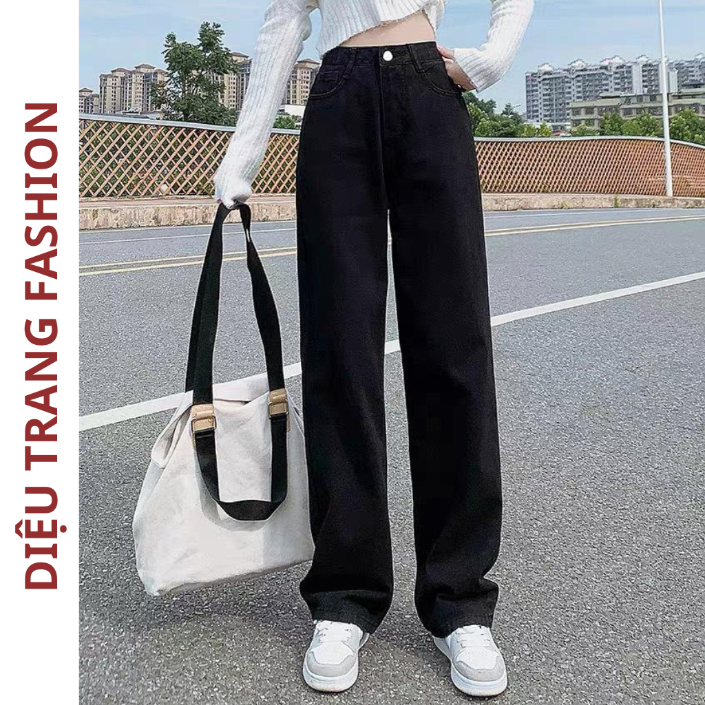 Quần Suông Ống Rộng Jean Nữ Lưng Cao Tôn Dáng Dài Chân Bigsize DIEUTRANG_FASHION MS105