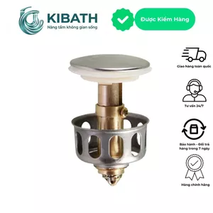 Nút Nhấn Xả Lavabo Lõi Đồng Thau Kèm Rổ Lọc Tóc, Lõi Nút Nhấn Chậu Rửa Mặt Đa Năng Thay Thế