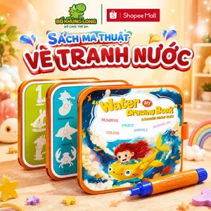 Đồ Chơi Sách Tô Màu Nước Ma Thuật BỐ KHỦNG LONG Tự Xóa 2in1 Kèm Bóc Dán Nhiều Chủ Đề Đồ Chơi Tranh Tô Màu Nước Cho Bé
