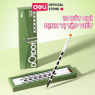 Hộp 10 Bút Chì Có Rãnh Định Vị Cho Bé Deli Nusign Lõi 2B / HB Màu Pastel Giúp Bé Cầm Đúng Vị Trí