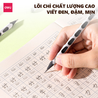 Hộp 10 Bút Chì Có Rãnh Định Vị Cho Bé Deli Nusign Lõi 2B / HB Màu Pastel Giúp Bé Cầm Đúng Vị Trí