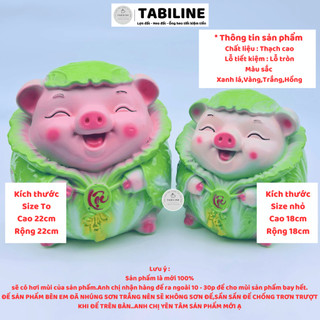 Heo đất ống tiết kiệm tiền lỗ tròn heo ôm bắp cải siêu cute đáng yêu LD63 - TABILINE