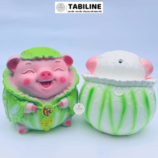 Heo đất ống tiết kiệm tiền lỗ tròn heo ôm bắp cải siêu cute đáng yêu LD63 - TABILINE