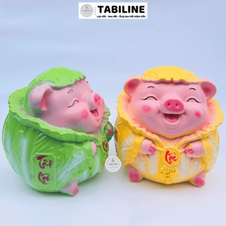 Heo đất ống tiết kiệm tiền lỗ tròn heo ôm bắp cải siêu cute đáng yêu LD63 - TABILINE