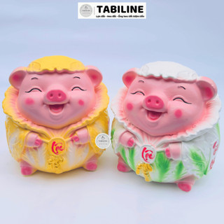 Heo đất ống tiết kiệm tiền lỗ tròn heo ôm bắp cải siêu cute đáng yêu LD63 - TABILINE