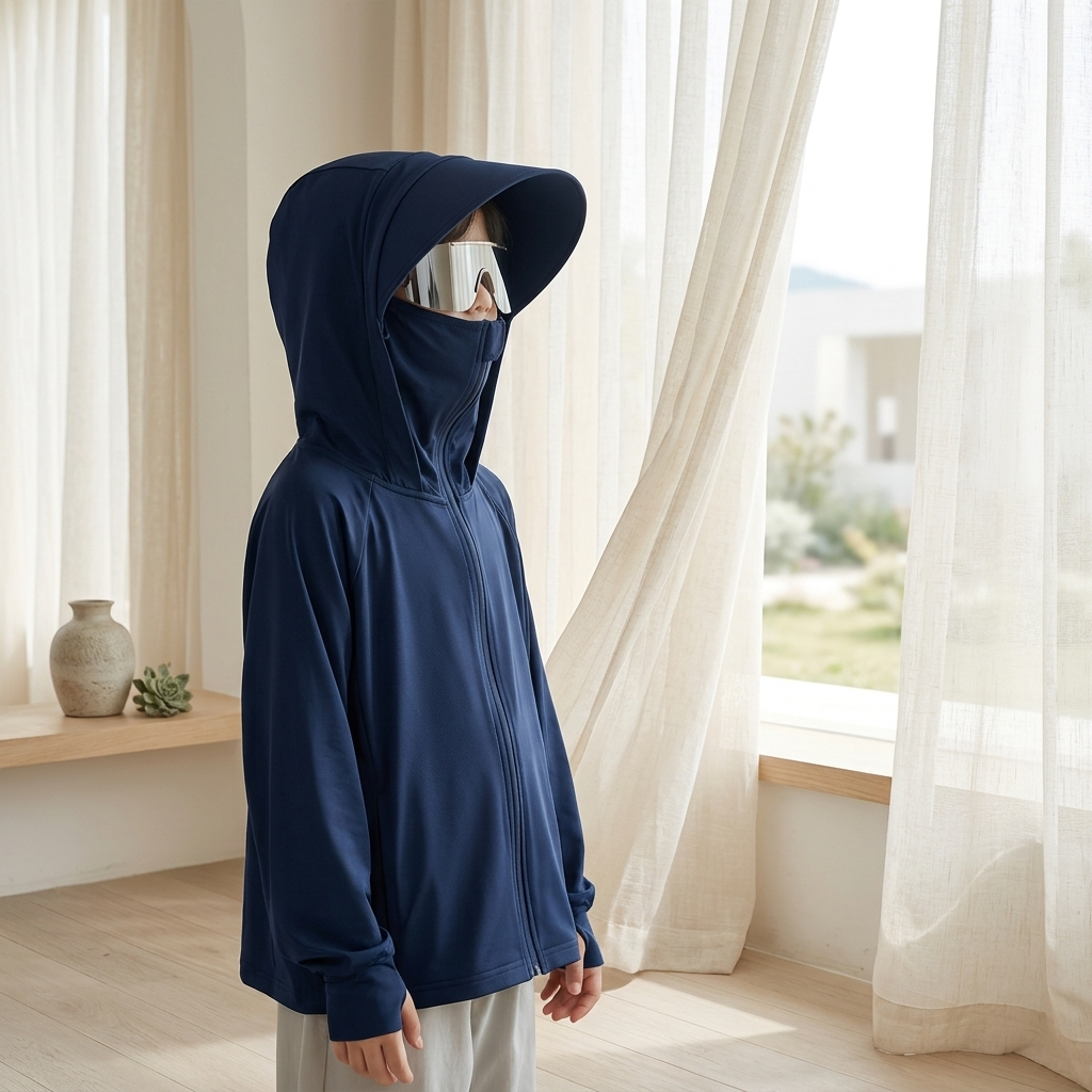 Áo Khoác Chống Nắng Bé Trai GUMIHO KIDS - Vải Thể Thao Mát Lạnh Chống Tia UV - Thiết Kế Che Kín Mặt Thông Minh