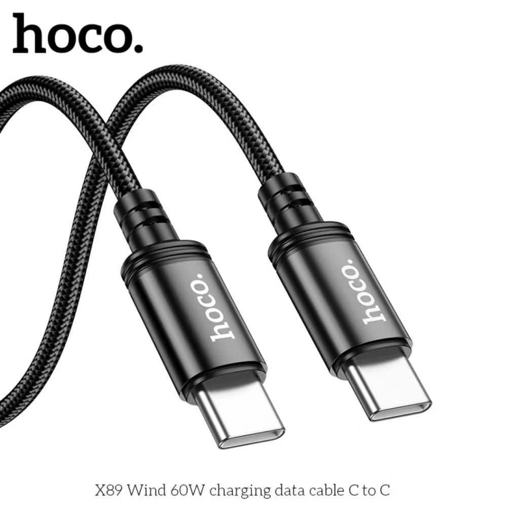 Dây sạc nhanh typec to typec 60w Hoco X89 cáp sạc bọc dù dài 2m