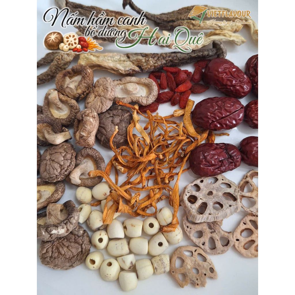 Gói nấm hầm canh bổ dưỡng giá rẻ Hai Quê 🎁 TẶNG Gói thảo mộc ĐỘC QUYỀN | VIETFLAVOUR