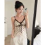 Áo 2 dây chấm bi vintage, áo peplum satin phối nơ ngực phong cách nữ tính Y2K