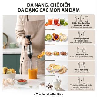 SAMONO Máy Xay Cầm Tay Xay Thịt Đánh Trứng Xay Cháo Cho Bé Xay Trái Cây Làm Sốt - SW-HBW600