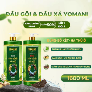 Dầu Gội& Dầu Xả Gừng, Bồ Kết & Hà Thủ Ô YOMANI Giảm Gàu Ngứa Da Đầu, Hỗ Trợ Mọc Tóc, Phục Hồi Hư Tổn