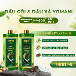 Dầu Gội& Dầu Xả Gừng, Bồ Kết & Hà Thủ Ô YOMANI Giảm Gàu Ngứa Da Đầu, Hỗ Trợ Mọc Tóc, Phục Hồi Hư Tổn
