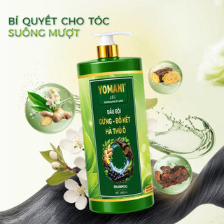 Dầu Xả Gừng, Bồ Kết & Hà Thủ Ô YOMANI 1600ML- Giảm Gàu Ngứa, Hỗ Trợ Mọc Tóc, An Toàn Lành Tính
