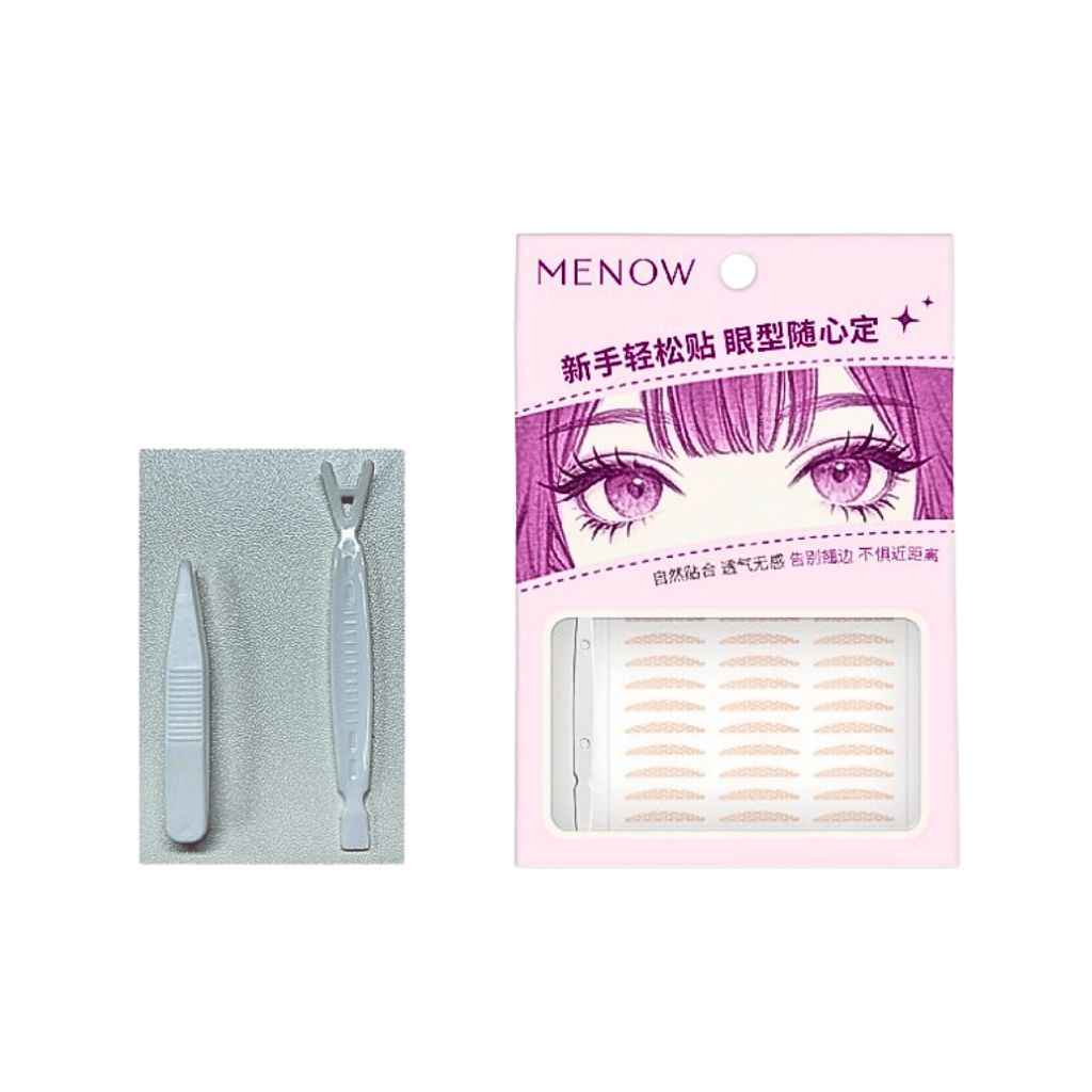 Bộ Miếng Dán Mí Lưới MENOW Kích Mí Tự Nhiên 120 miếng sẵn keo, Tặng kèm Nhíp và Thanh điều chỉnh