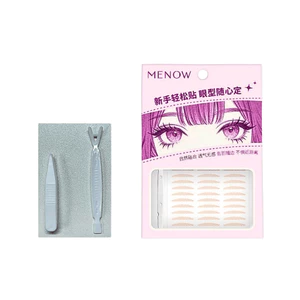 Bộ Miếng Dán Mí Lưới MENOW Kích Mí Tự Nhiên 120 miếng sẵn keo, Tặng kèm Nhíp và Thanh điều chỉnh