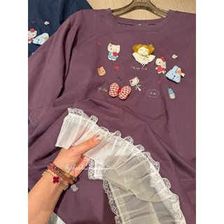 Váy đầm dáng dài chấm bi cổ V phối ren tinh tế đầm midi chữ A tôn dáng phong cách Hàn Quốc HCOM27188