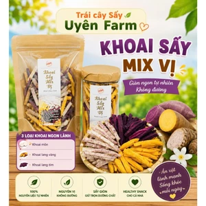 Mix khoai lang sấy vàng,tím,khoai môn sấy hàng nguyên cọng dài,không đường,giòn ngọt tự nhiên