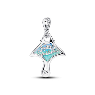 [Pandora Cycle D26] Charm Treo Pandora Bạc Cá Đuối Manta Xanh Đại Dương