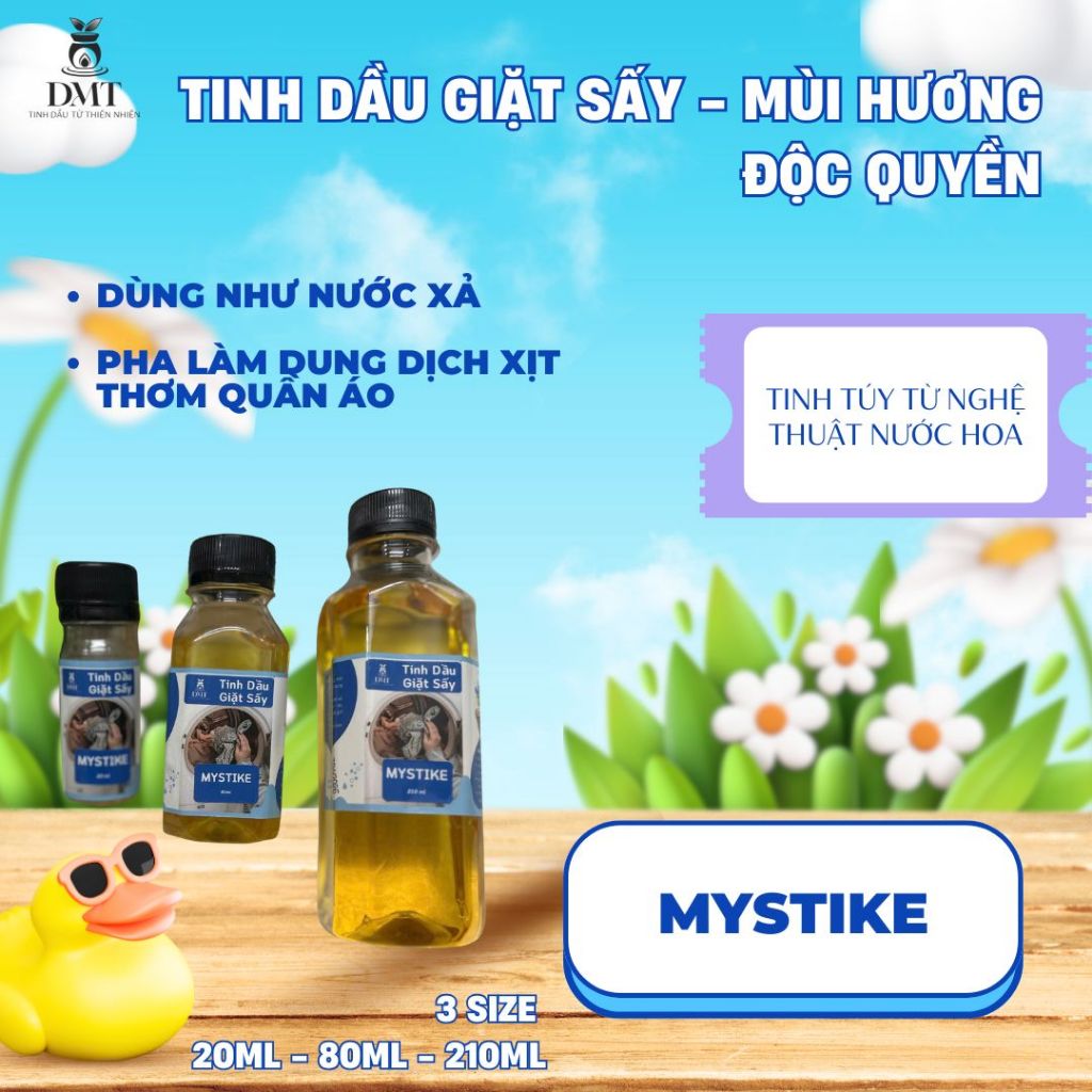 Tinh dầu giặt sấy DMT, Tinh dầu giặt sấy đậm đặc nguyên chất, 4 mùi hương độc quyền Thơm giữ mùi tốt