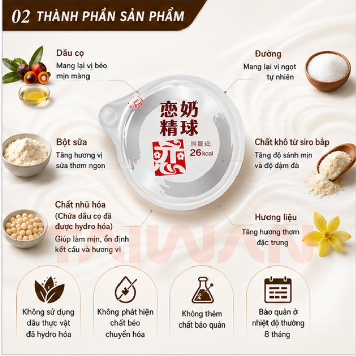 Kem sữa thực vật Creation Food Đài Loan, Coffee Creamer Thơm, Béo, Ngon, 20hộp/túi (1hộp/10ml)