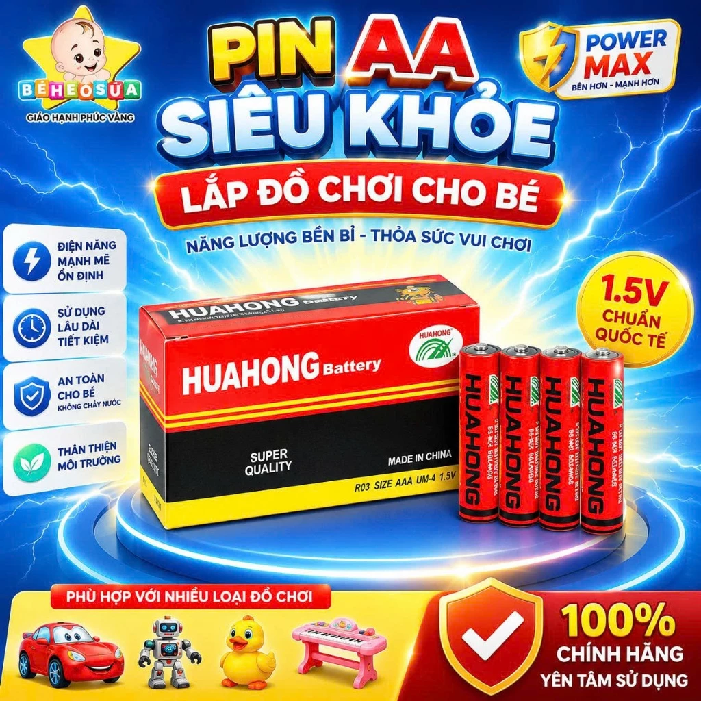 Pin AA chuyên dụng lắp đồ chơi cho bé Pin AA chuyên dụng lắp đồ chơi cho bé