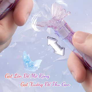 Bút Bi Nước Cánh Bướm Chuyển Động Khi Bấm – Bút Gel Mực Đen 0.05mm Viết Mượt, Đệm Tay Silicon Mềm Mại - Đồ Dùng Học Tập