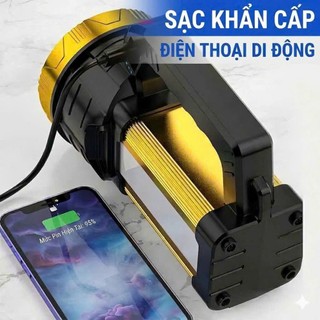 Đèn pin siêu sáng LED P70 : kiêm sạc pin điện thoại ,  chống nước, chiếu xa 500m, pin sạc USB