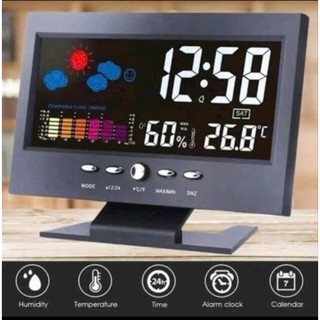 Đồng hồ để bàn LED màn hình hiển thị rõ ràng chức năng hẹn giờ đo nhiệt độ sử dụng pin và cắm điện linh hoạt