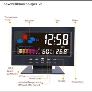 Đồng hồ để bàn LED màn hình hiển thị rõ ràng chức năng hẹn giờ đo nhiệt độ sử dụng pin và cắm điện linh hoạt