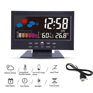 Đồng hồ để bàn LED màn hình hiển thị rõ ràng chức năng hẹn giờ đo nhiệt độ sử dụng pin và cắm điện linh hoạt