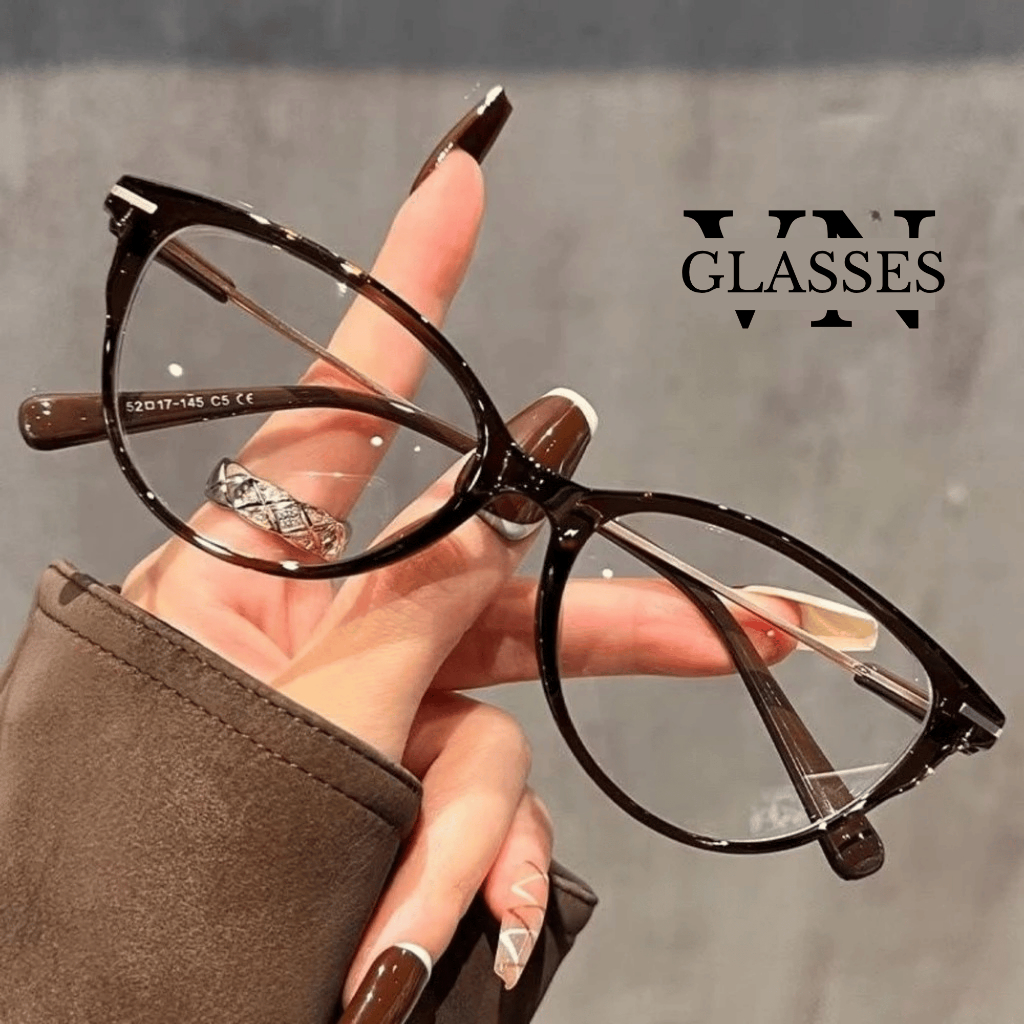 Kính cận mắt mèo nữ hot trend trẻ trung phong cách Hàn Quốc chống tia UV R9026