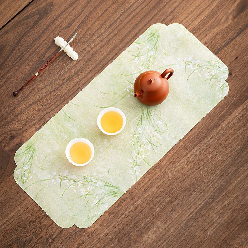 THẢM VẢI LÓT BÀN TRÀ CỔ PHONG – NÂNG TẦM KHÔNG GIAN THƯỞNG TRÀ, ĐẬM CHẤT THƯ PHÁP