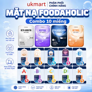 HỘP 10 Mặt Nạ Giấy Foodaholic Essential Mask Chăm Sóc Da Toàn Diện 23g