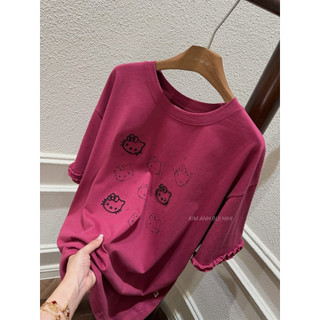 Áo Phông Kitty Hồng Đậm Tay Bèo KAB [Sẵn Ship]