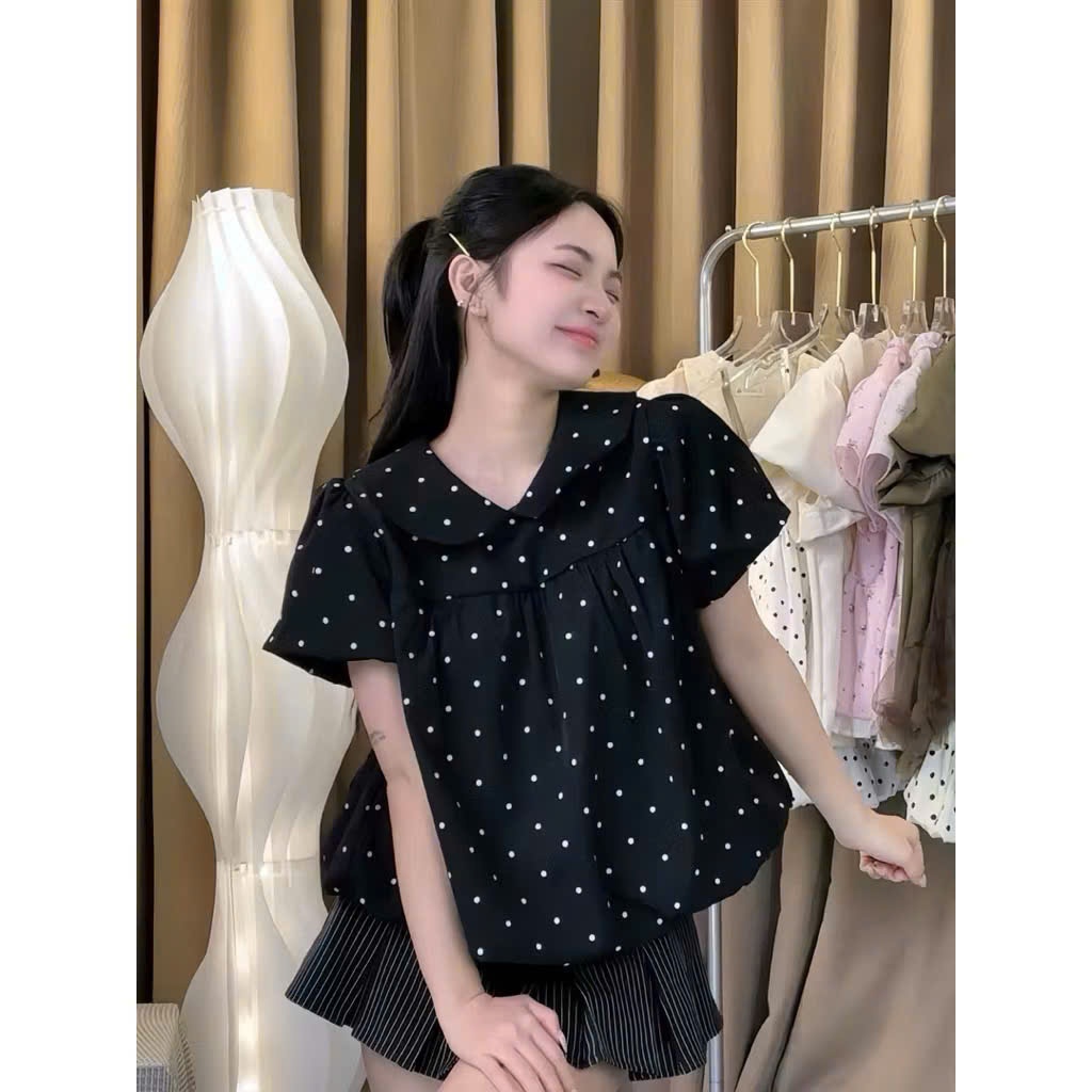 [TẶNG QUÀ]Áo BABYDOLL CHẤM BI  dáng Bồng bềnh Phong cách thời trang hiện đại from xinh xắn mẫu mới 2026