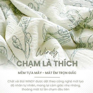 Chăn hè chần bông Cotton Đũi Windy M2T BEDDING kích thước 2mx2m3 dùng 4 mùa quanh năm