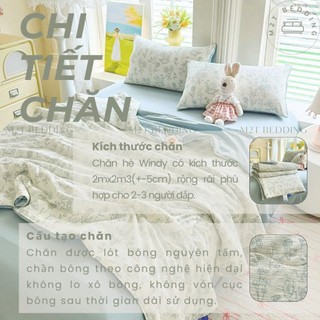 Chăn hè chần bông Cotton Đũi Windy M2T BEDDING kích thước 2mx2m3 dùng 4 mùa quanh năm