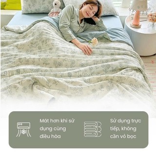 Chăn hè chần bông Cotton Đũi Windy M2T BEDDING kích thước 2mx2m3 dùng 4 mùa quanh năm