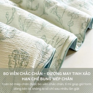 Chăn hè chần bông Cotton Đũi Windy M2T BEDDING kích thước 2mx2m3 dùng 4 mùa quanh năm