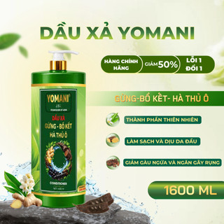 Dầu Xả Gừng, Bồ Kết & Hà Thủ Ô YOMANI 1600ML- Giảm Gàu Ngứa, Hỗ Trợ Mọc Tóc, An Toàn Lành Tính