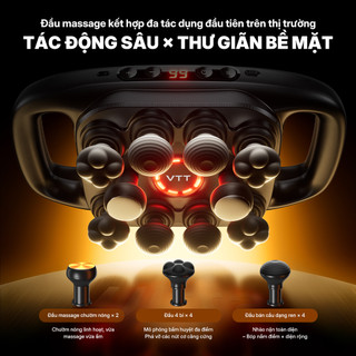 Máy Massage Trị Liệu VTT 10 Đầu Đệm, Chườm Nóng Tác Động Sâu, Giảm Đau Thắt Lưng Và Cải Thiện Lưu Thông Máu S12-10R