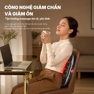 Máy Massage Trị Liệu VTT 10 Đầu Đệm, Chườm Nóng Tác Động Sâu, Giảm Đau Thắt Lưng Và Cải Thiện Lưu Thông Máu S12-10R