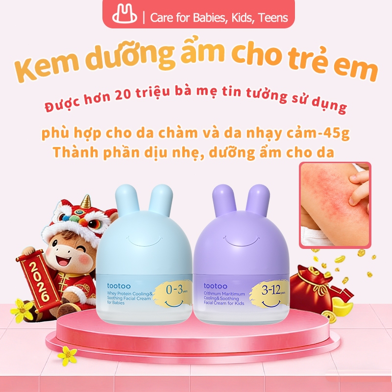 Kem dưỡng ẩm làm dịu da tootoo Icy, dành cho trẻ từ 1-12 tuổi, dưỡng ẩm và phục hồi da, 45g