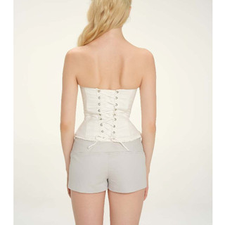 Áo Corset MONÁ Áo Corset cúp ngực phối nơ trắng - SNOW