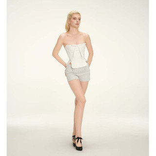 Áo Corset MONÁ Áo Corset cúp ngực phối nơ trắng - SNOW